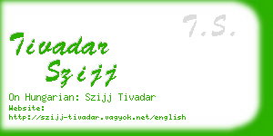 tivadar szijj business card